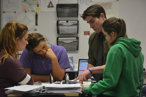 Nathan Dorsch tutors students after school. Photo by Cassidy Herrman