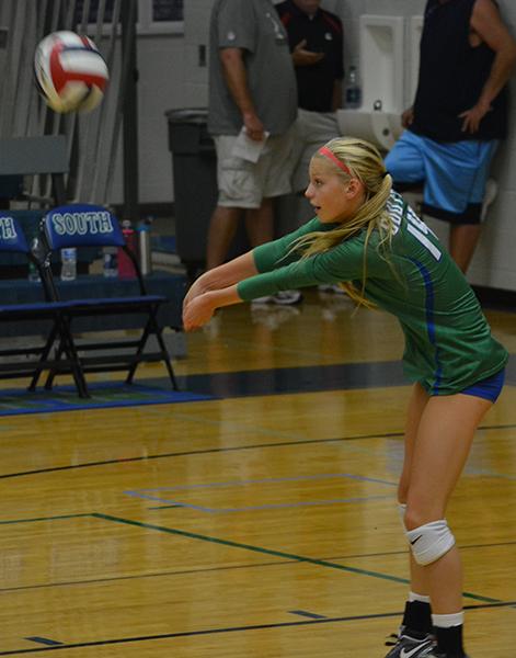 Katie Sparks passes during a home match against Baytown. Photo by Autumn Campbell