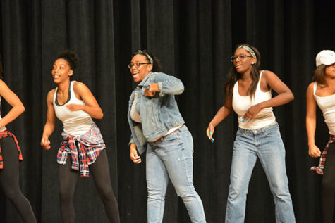 The Southside Steppers perform at last week's United Way talent show. Photo by Debbie Nichols