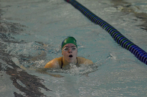 Alexandria Bradley competes in a home swim meet. Photo by Autumn Campbell.
