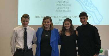 Four South students were named National Merit Scholars this year. From left to right: Alek Glascock, Kelsey Trapp, Marissa Bell, and Henry Bahr.