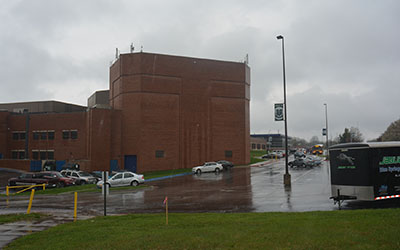 The photo looks southwest toward the PAC corner of the building where the freshman wing would potentially go if voters approve a bond issue in August.