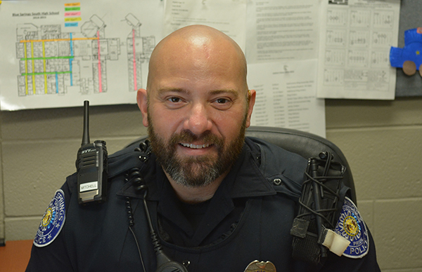 South School Resource Officer Jon Mitchell knew when he was 18 that he wanted to be a law enforcement officer. Photo by Jasmin Jenkins