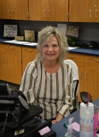 Longtime counseling office administrative assistant Patty Burns is retiring after more than 24 years.  Photo by Sonnie Hernandez