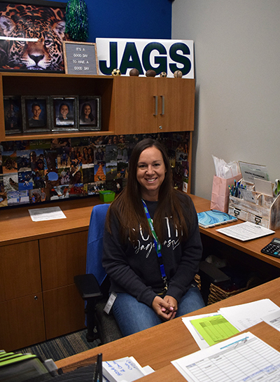 Sarah Haines is the new administrative assistant in the activities office. Photo by Alejandro Hernandez