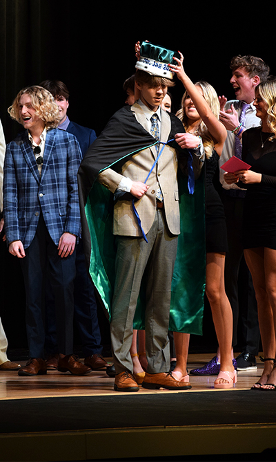 Ethan Turner is crowned Mr. Jag at the end of the annual pageant. Photo by Alejandro Hernandez