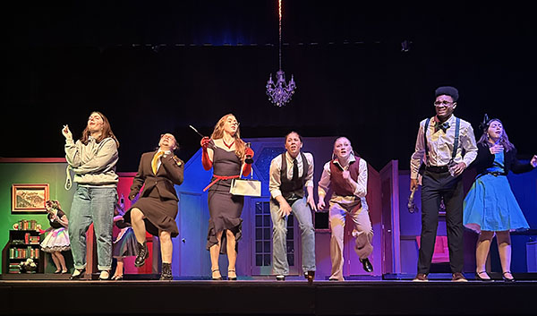 Students perform Clue: On Stage. The play is based on the 1985 movie Clue. Photo by Caylee Betts