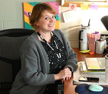 Staffane Wells teaches freshman English and is in charge of the yearbook. Photo by Grace Willamson