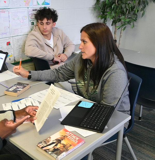 Rocchina Bruner is teaching during her jag hour. She used to manage a barn and work with horses. Photo by Laci Winship