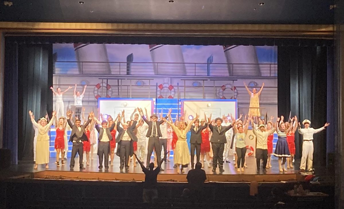 The cast of Anything Goes takes their final bow. They started rehearsing for this show over the summer.