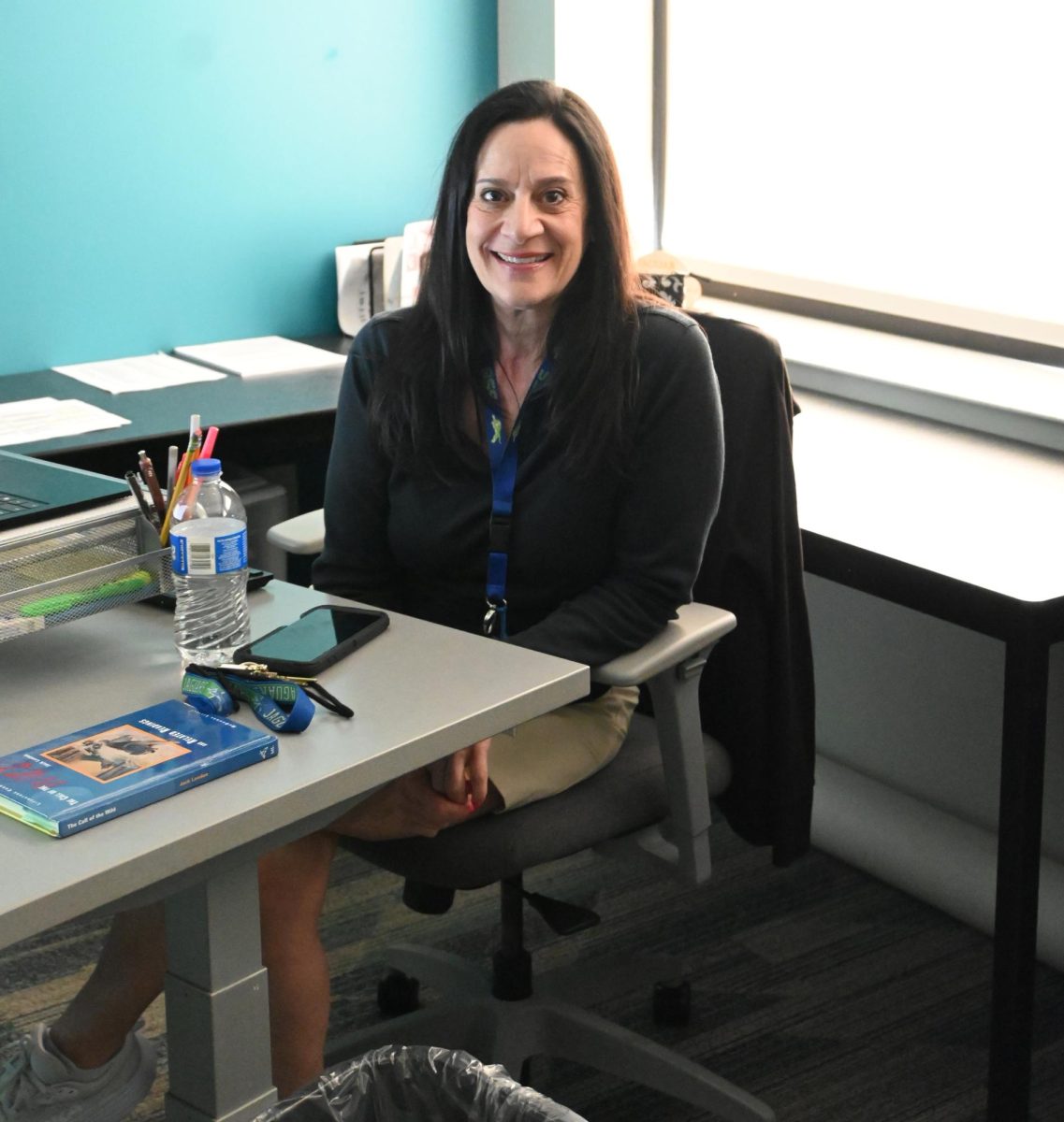 Tamara Cipolla poses at her desk. She wasn't always an English teacher, instead she had once taught French. 